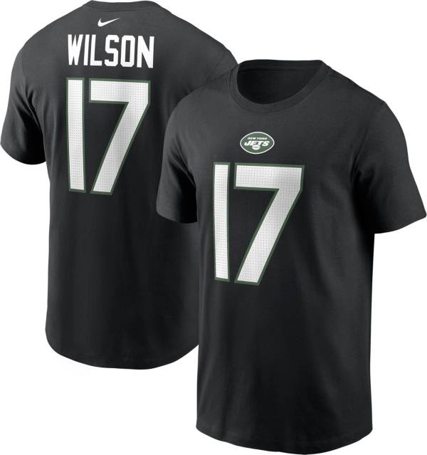 Nike Men's New York Jets Garrett Wilson #17 Black T-Shirt