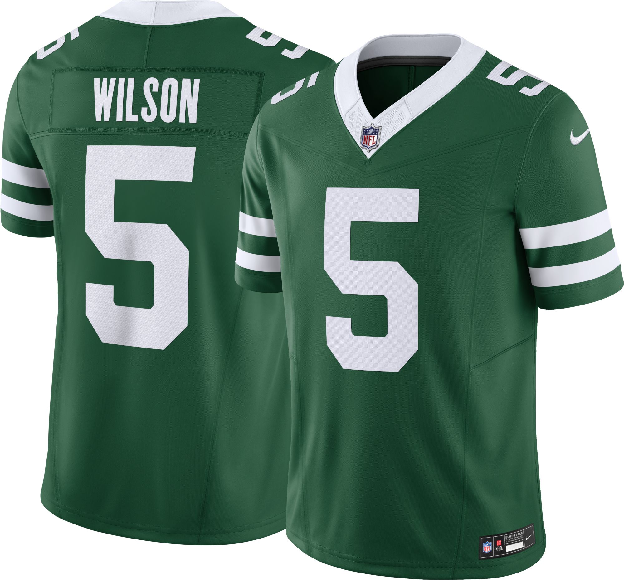 Nike Men's New York Jets Garrett Wilson #5 Vapor F.U.S.E. Green Limited Jersey product image