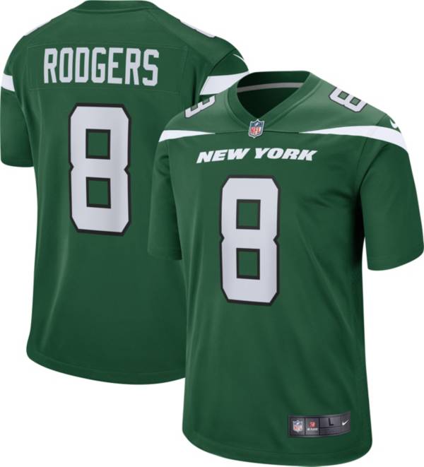 Nike Men's New York Jets Aaron Rodgers #8 Green Game Jersey