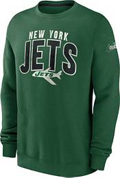 Men's New Era Kelly Green New York Jets Throwback Long Sleeve Hoodie T-Shirt