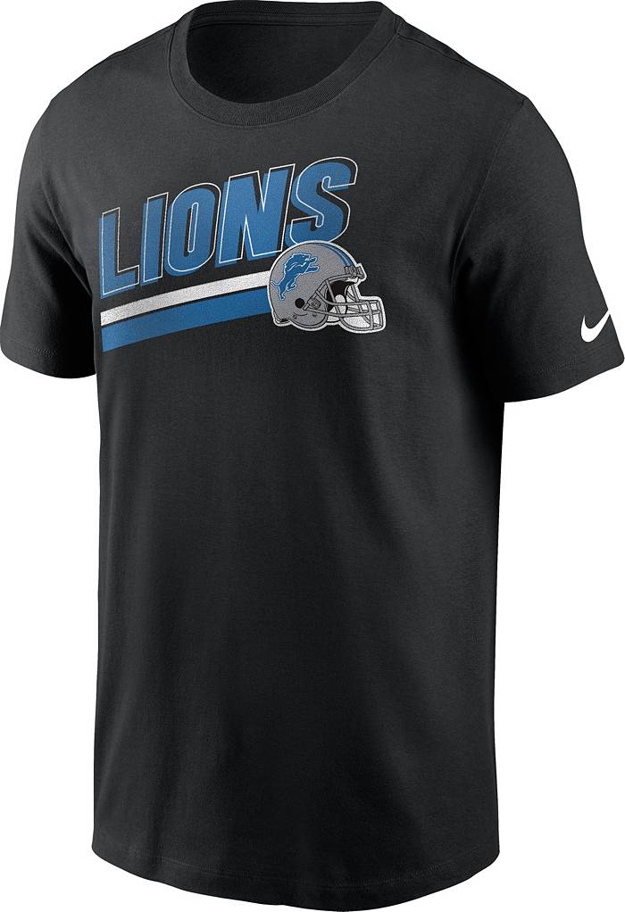 Nike Men's Detroit Lions Blitz Helmet Black T-Shirt