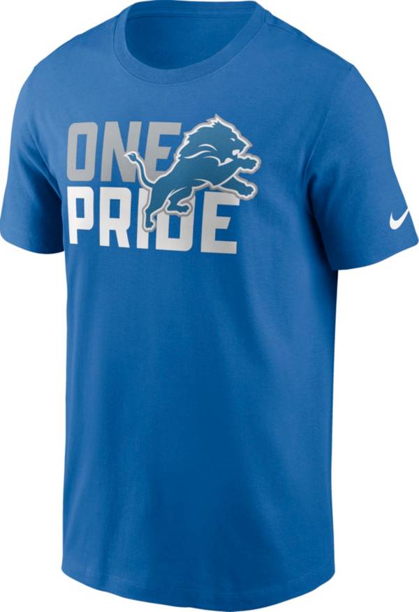 Men's Detroit Lions Nike Blue Rewind Logo Tri-Blend T-Shirt