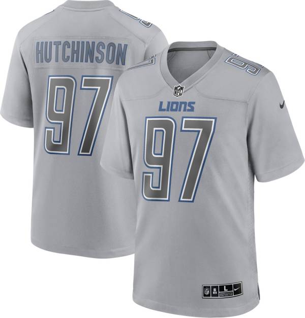 Nike Men's Detroit Lions Aidan Hutchinson #97 Atmosphere Grey Game Jersey