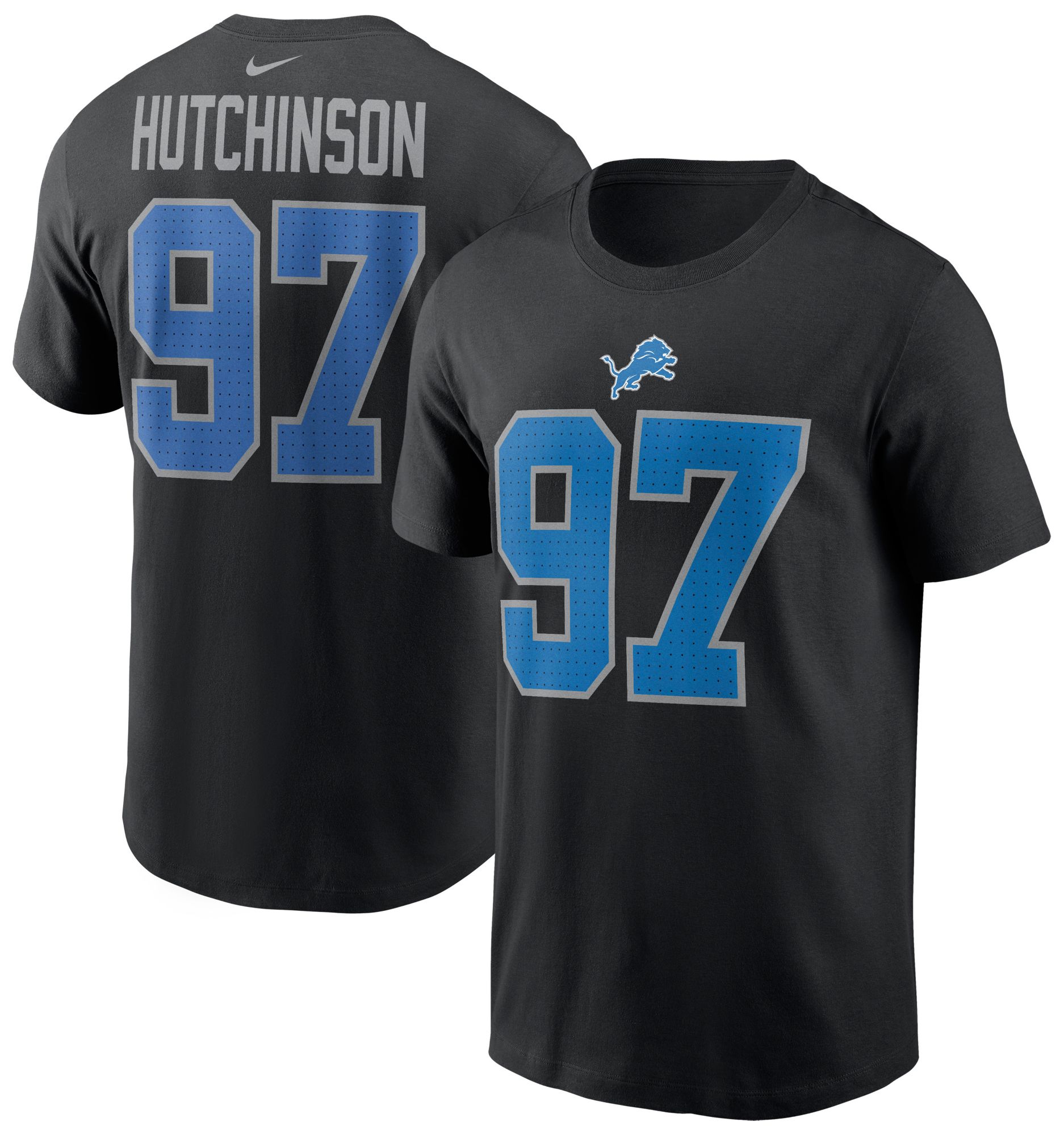 Nike Men's Detroit Lions Aidan Hutchinson #97 Black T-Shirt product image