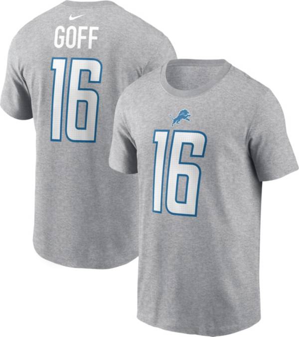 Nike Men's Detroit Lions Jared Goff #16 Grey T-Shirt