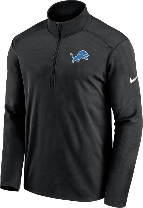 Nike Men's Detroit Lions Logo Pacer Black Half-Zip Pullover