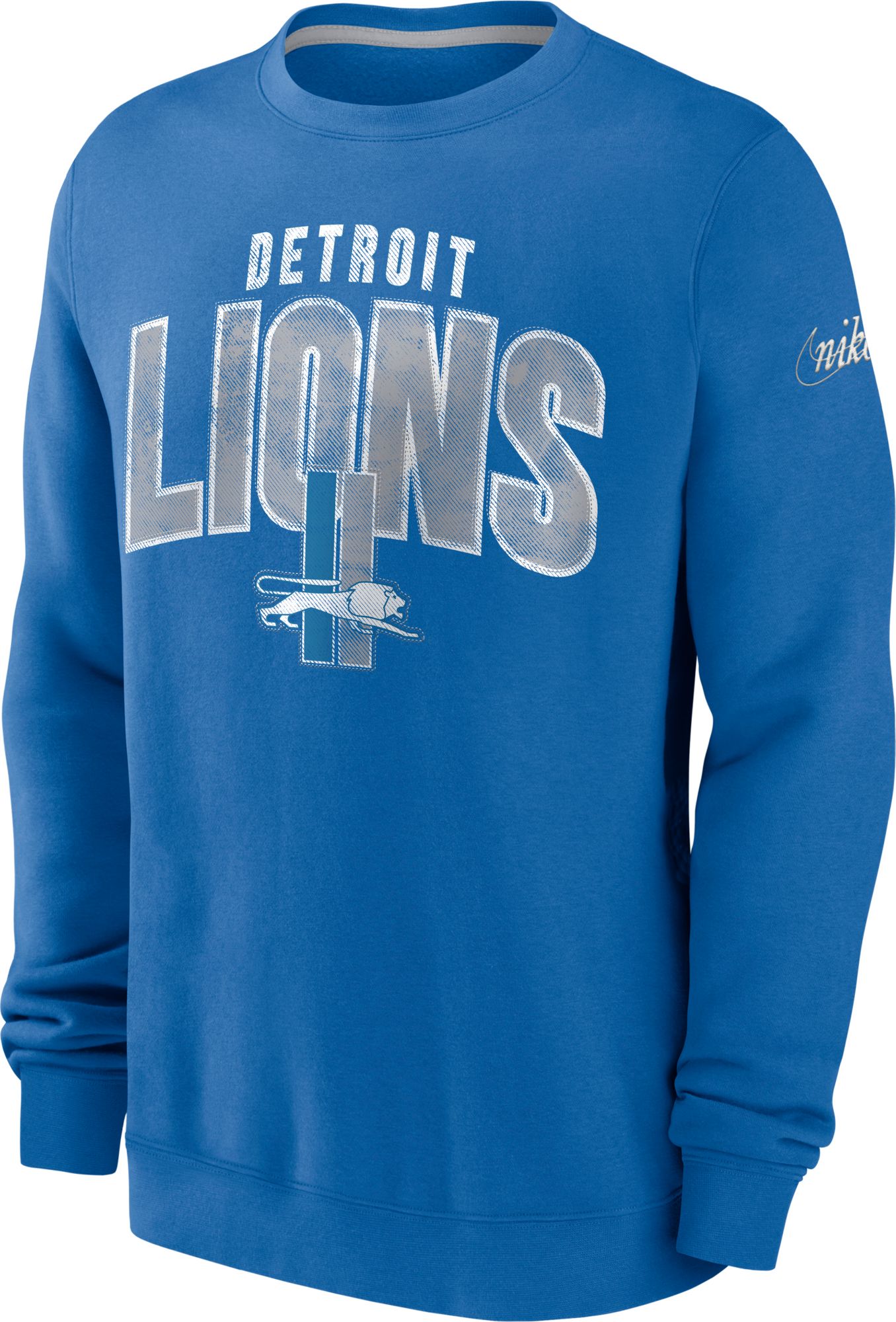 Nike Men's Detroit Lions Rewind Shout Blue Crew Sweatshirt | Dick's  Sporting Goods