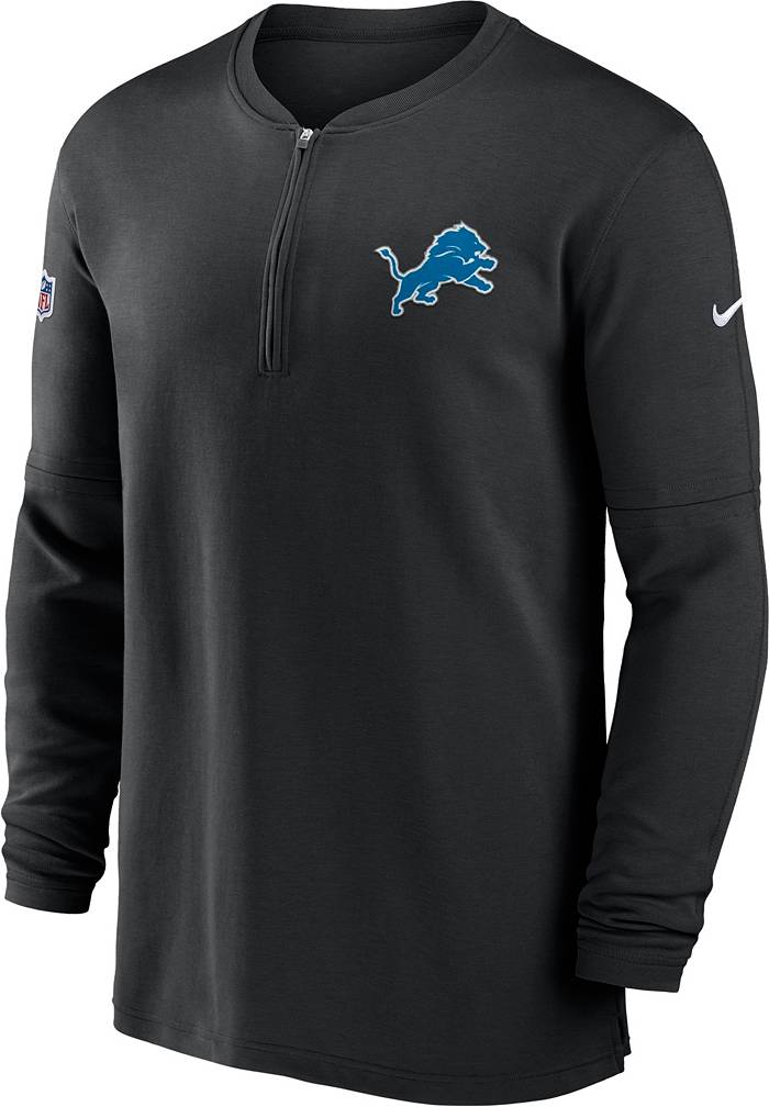 Nike Men's Detroit Lions Sideline Black Half-Zip Long Sleeve Top