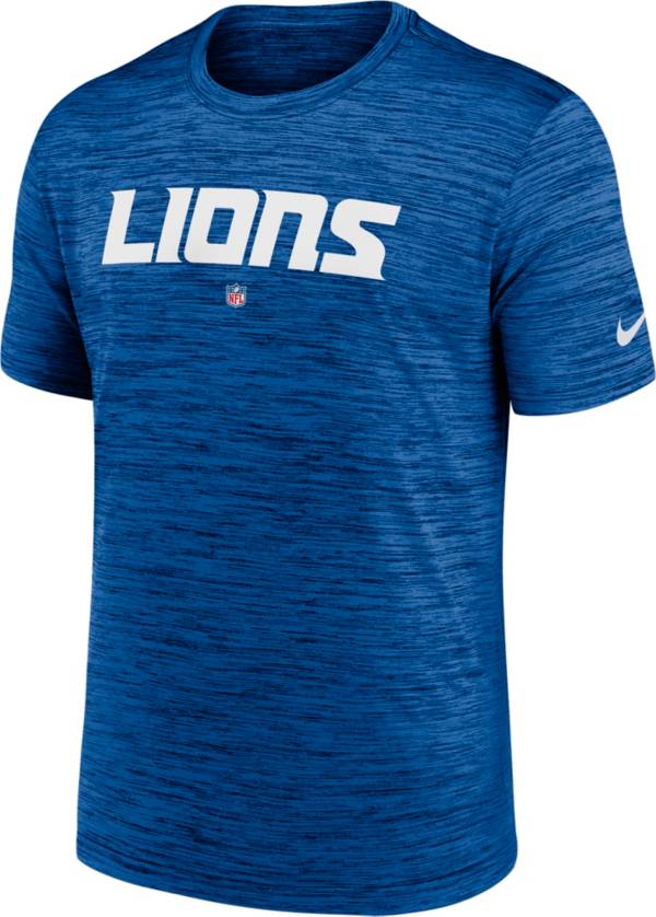 Men's Detroit Lions Nike Blue Rewind Logo Tri-Blend T-Shirt