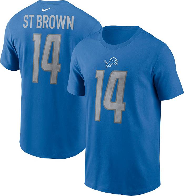 Nike Men's Detroit Lions Amon-Ra St. Brown #14 Blue T-Shirt