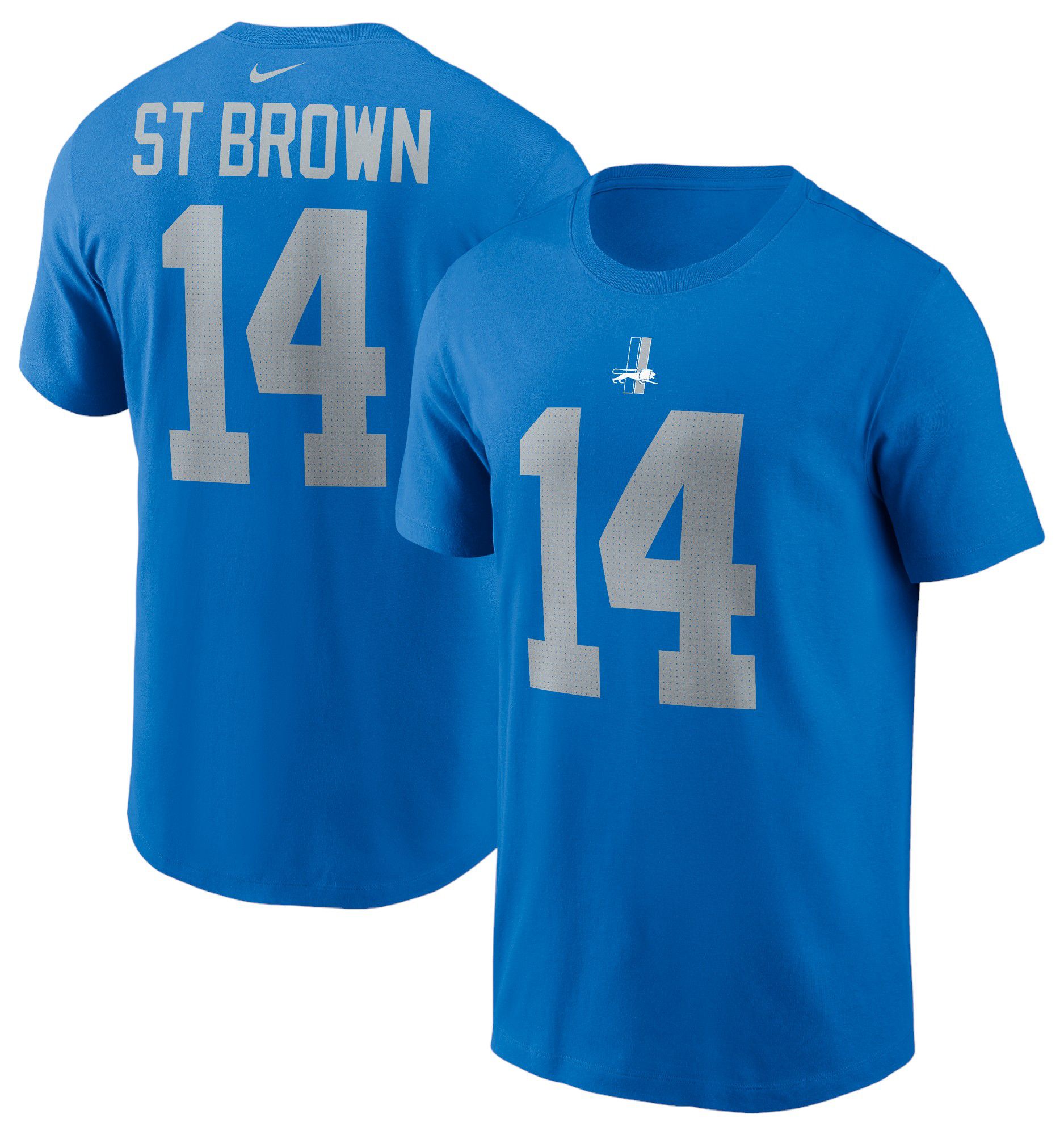 Nike Men's Detroit Lions Amon-Ra St. Brown #14 Blue Spark T-Shirt product image