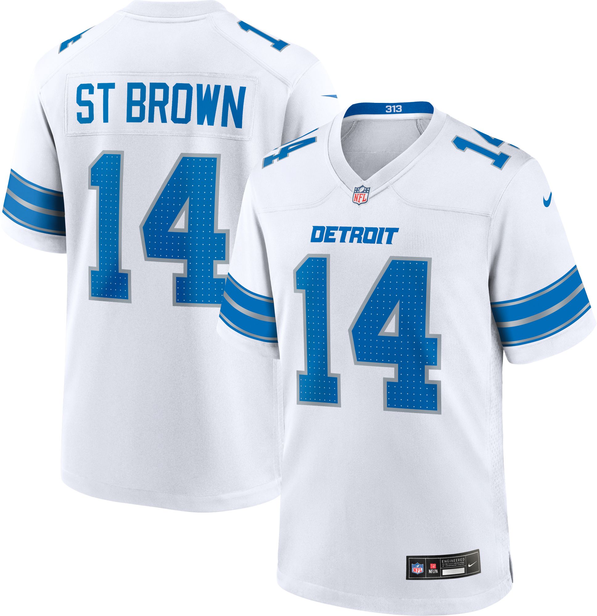 Nike Men's Detroit Lions Amon-Ra St. Brown #14 White Game Jersey product image