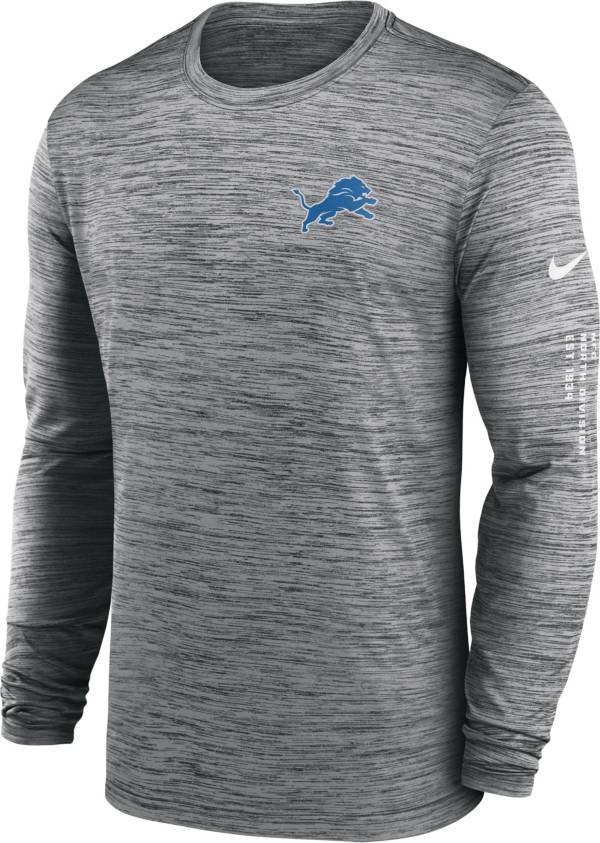 Nike Men's Detroit Lions Sideline Alt Anthracite Velocity Long Sleeve T- Shirt
