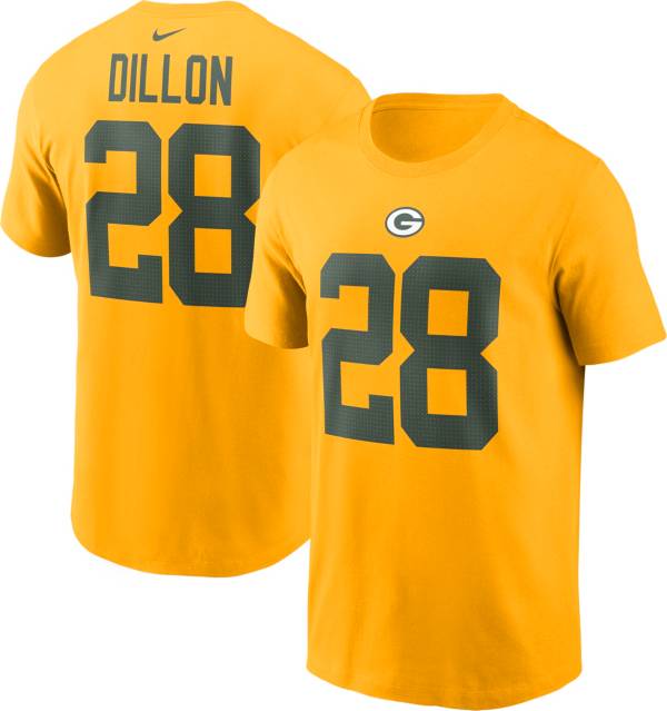 Nike Men's Green Bay Packers A.J. Dillon #28 Gold T-Shirt