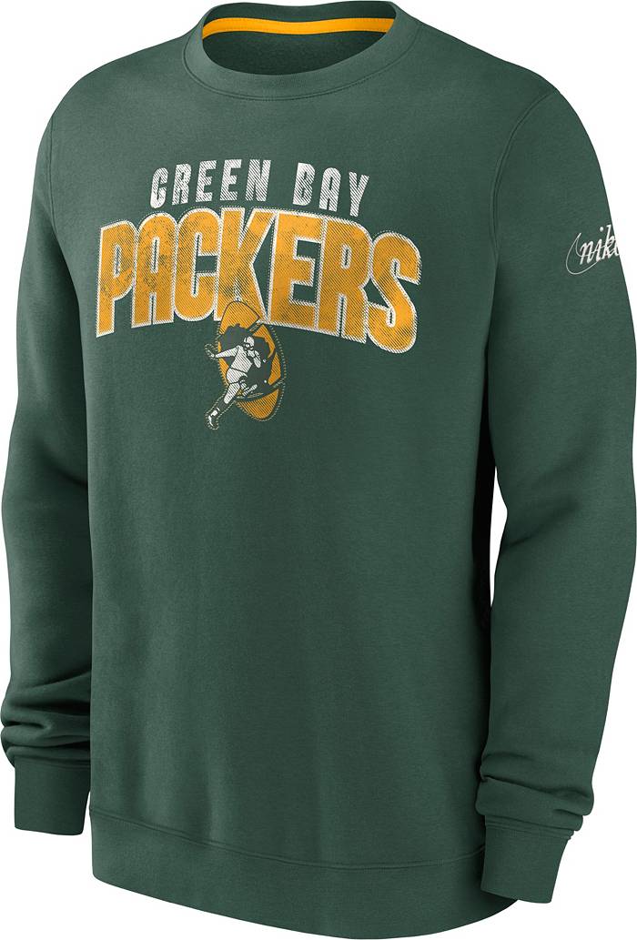 Nike Men's Green Bay Packers Rewind Shout Green Crew Sweatshirt