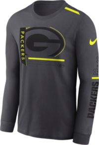 Green Bay Packers Nike Dri-Fit Cotton Long Sleeve Raglan T-Shirt - Mens