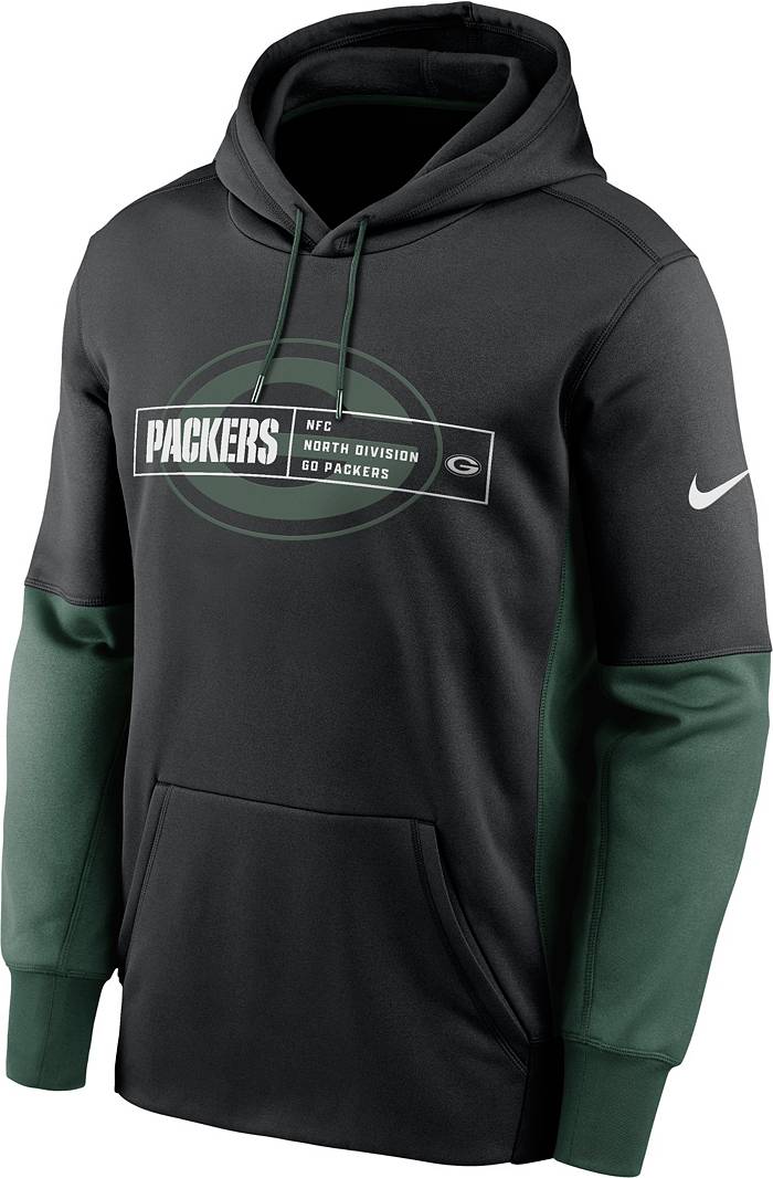 Nike Men's Green Bay Packers Overlap Black Pullover Hoodie