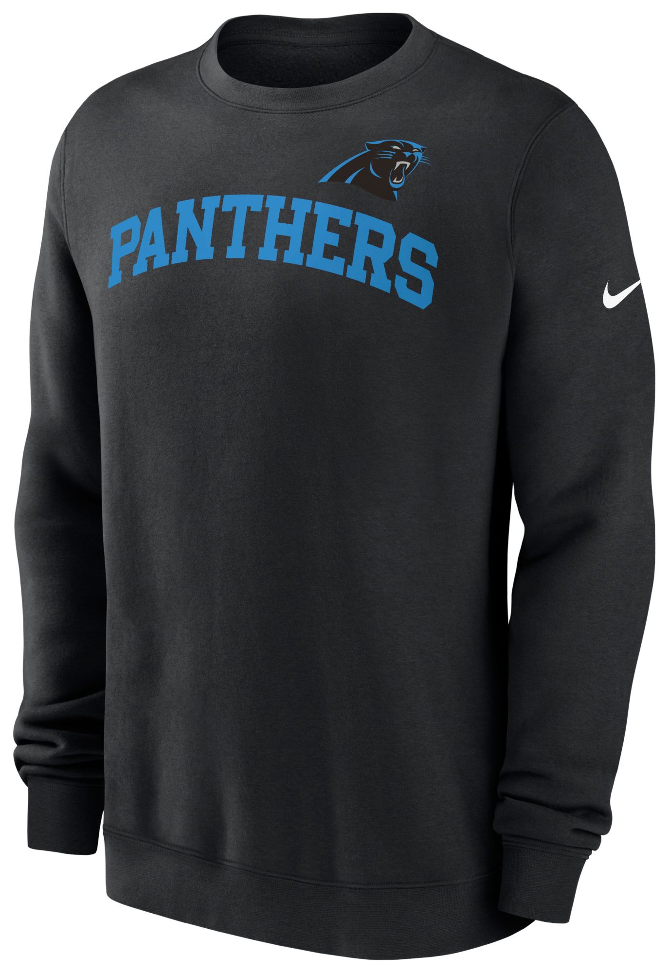 Nike Men's Carolina Panthers Sideline Club Black Long Sleeve Crew Sweatshirt product image