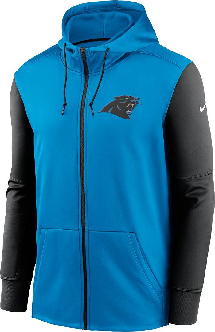 Nike Men's Carolina Panthers Therma-FIT Color Block Blue Full-Zip