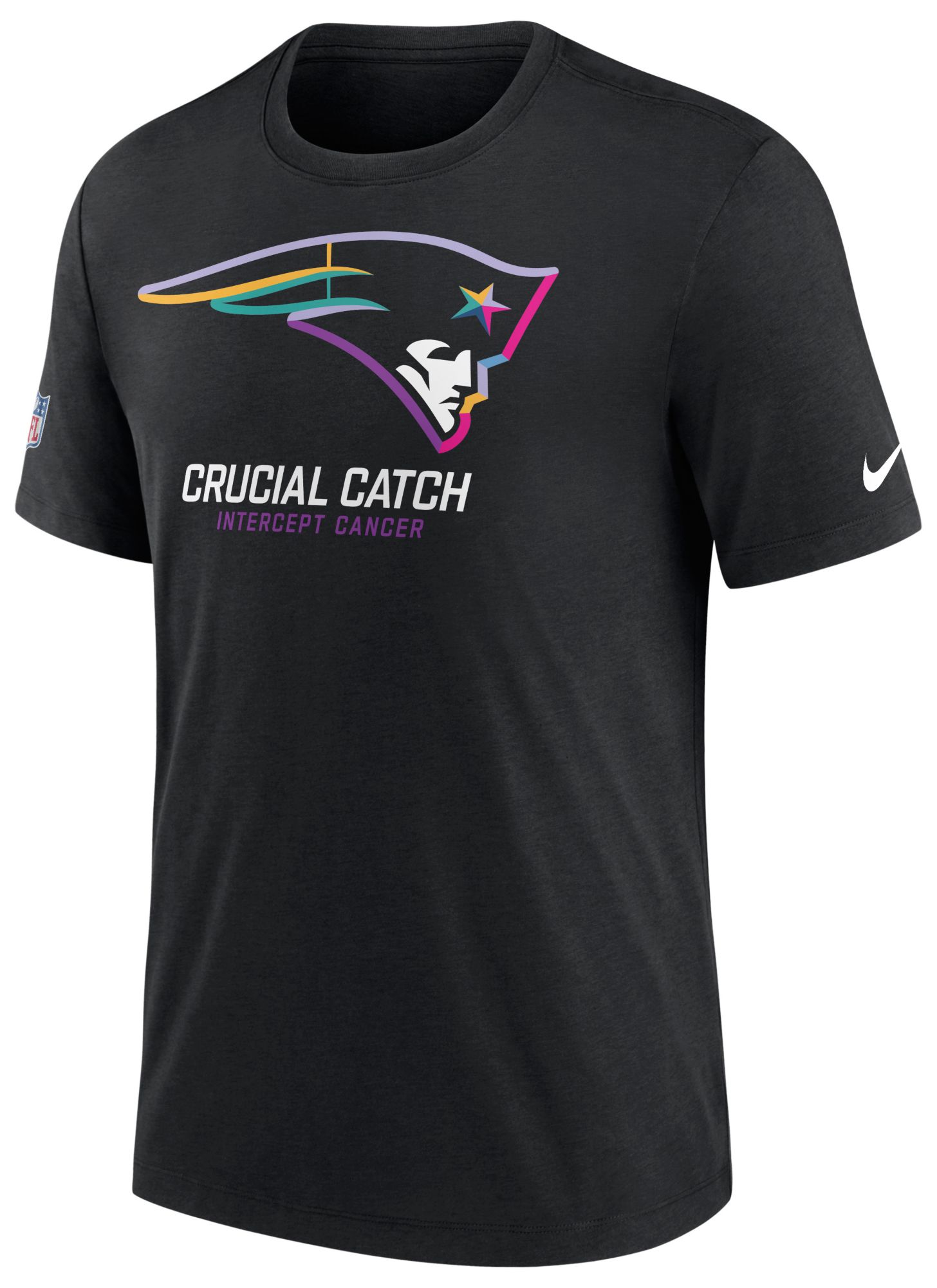 Nike Men's New England Patriots Crucial Catch 2024 Black T-Shirt product image