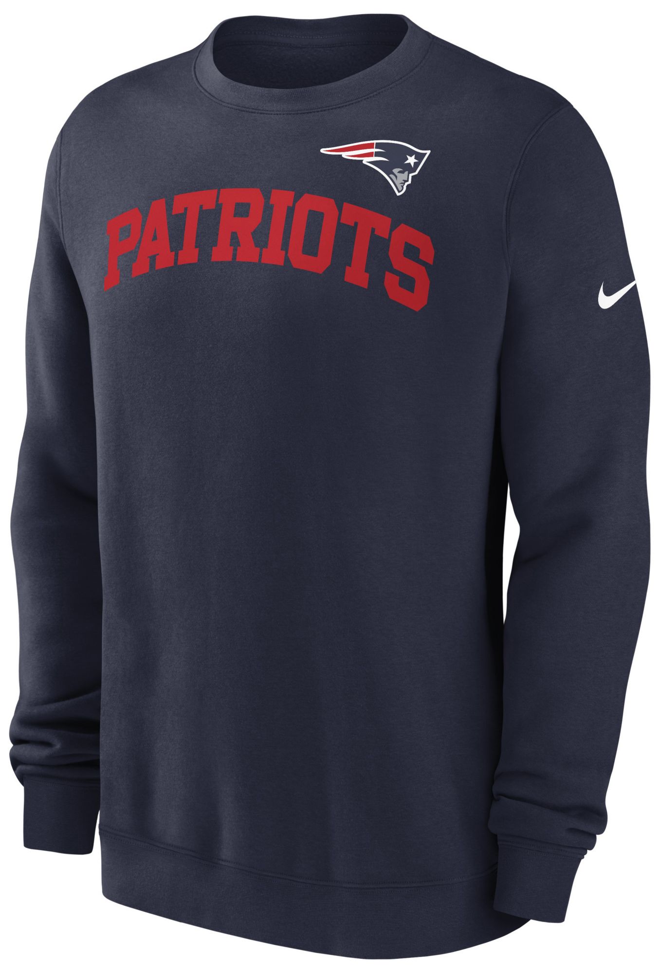 Nike Men's New England Patriots Sideline Club College Navy Long Sleeve Crew Sweatshirt product image