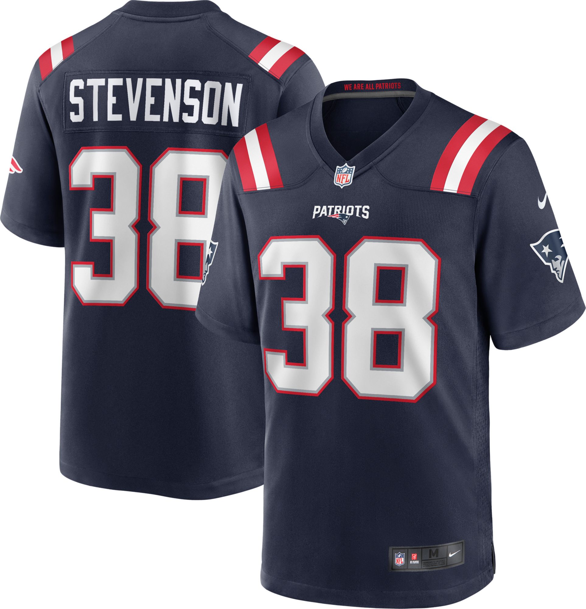 Nike Men's New England Patriots Rhamondre Stevenson #38 Navy Game Jersey product image
