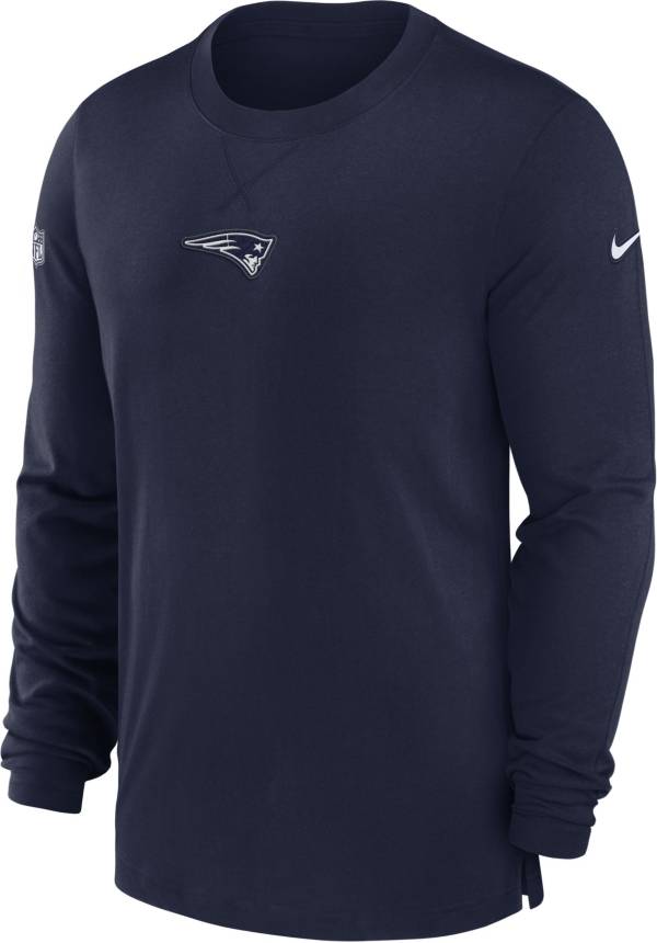 Nike Men's New England Patriots Sideline Player Navy Long Sleeve T