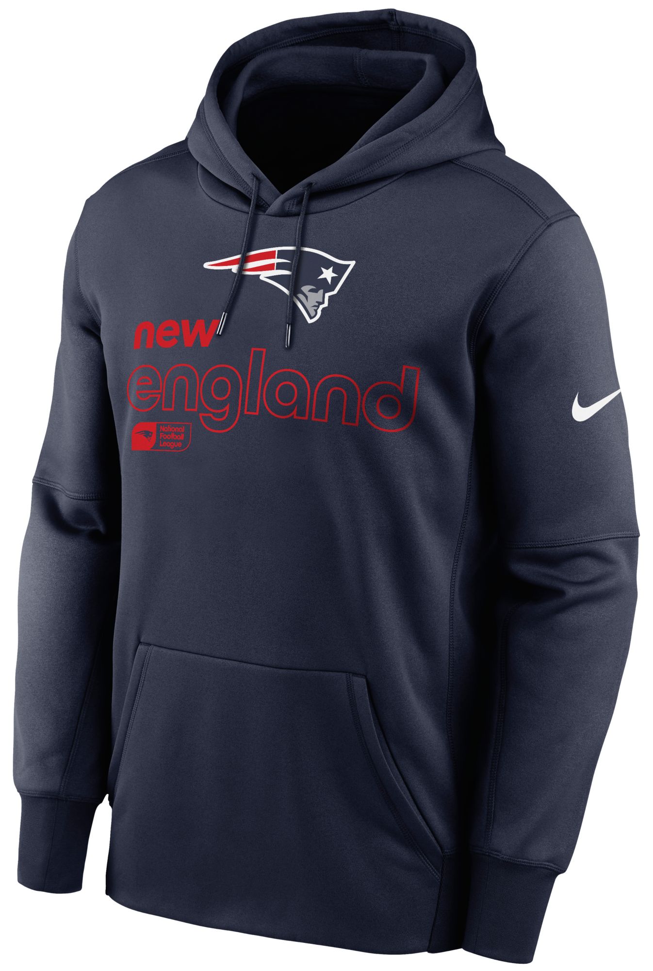 Nike Men's New England Patriots Therma-FIT College Navy Pullover Hoodie product image