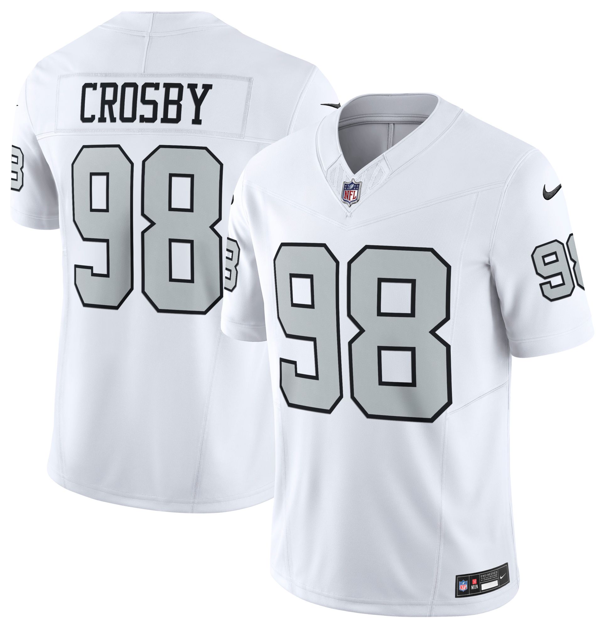 Nike Men's Las Vegas Raiders Maxx Crosby #98 Vapor F.U.S.E. White