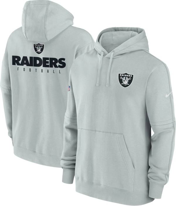 Nike Men's Las Vegas Raiders 2023 Sideline Club Silver Pullover Hoodie