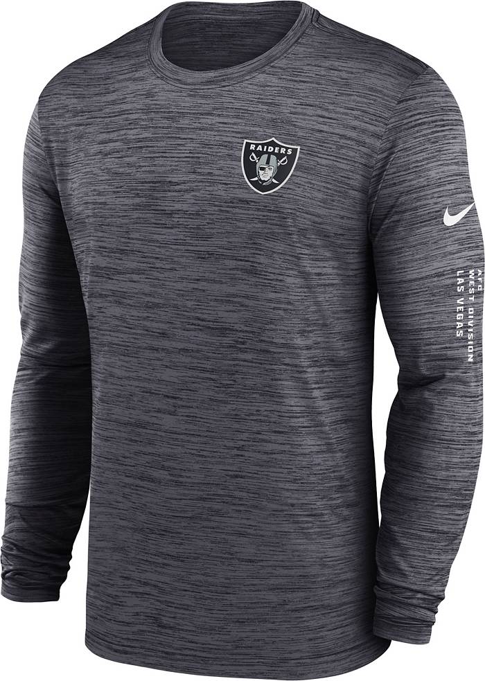 Nike Black And Silver-tone Las Vegas Raiders Throwback Raglan Long Sleeve  T-shirt for Men