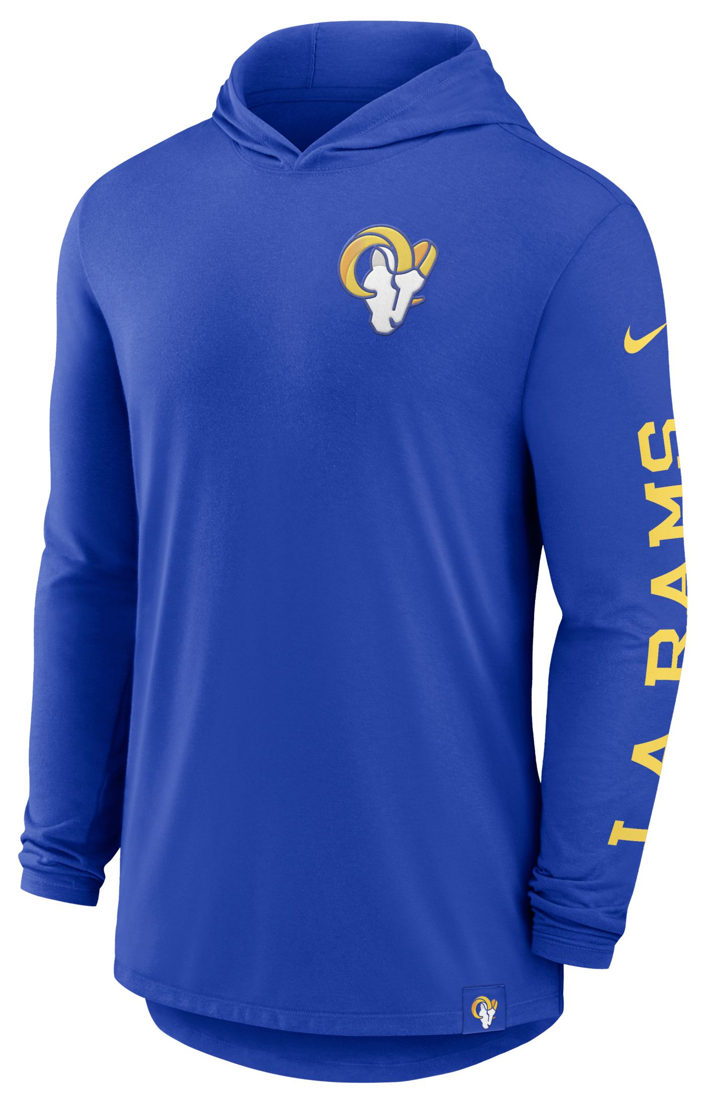 Nike Men s Los Angeles Rams Hyper Royal Hooded Long Sleeve T Shirt Dick s Sporting Goods