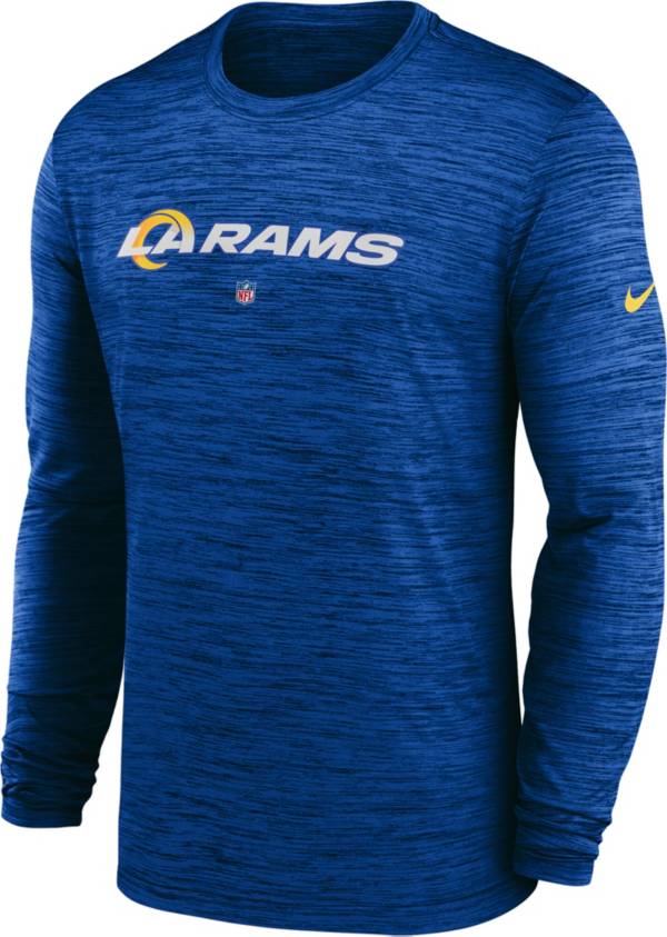 Nike Men's Los Angeles Rams Sideline Velocity Royal Long Sleeve T-Shirt ...