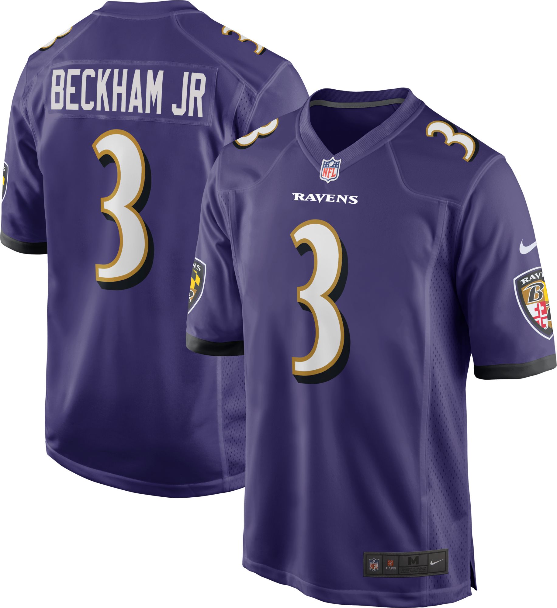 Men's Nike Odell Beckham Jr. Purple Baltimore Ravens Game Jersey