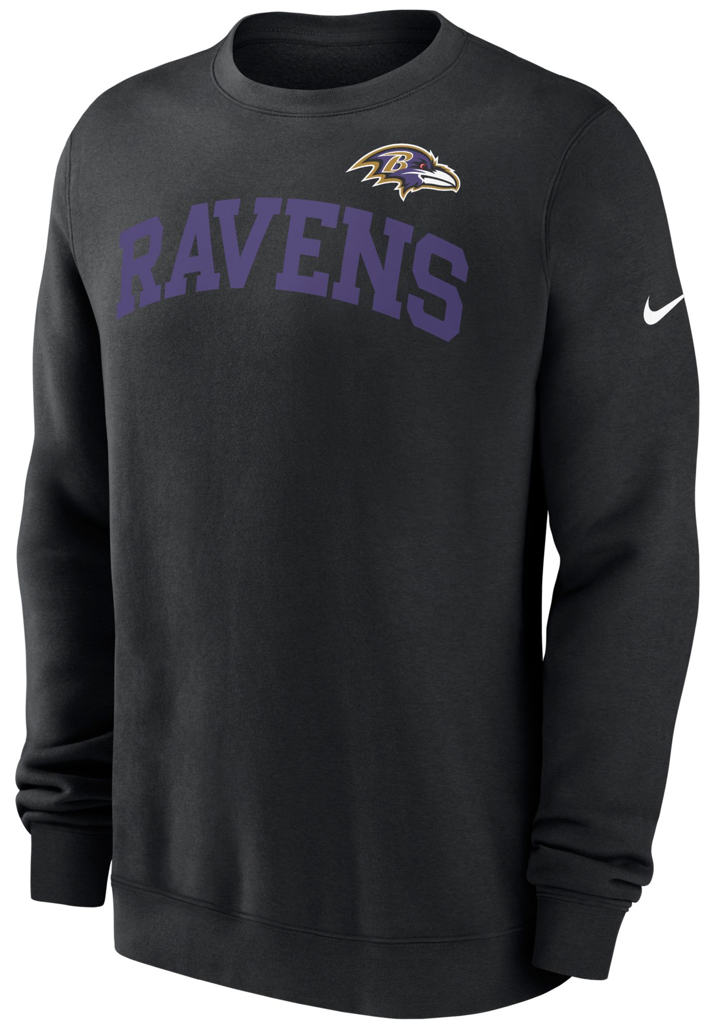 Nike Men's Baltimore Ravens Sideline Club Black Long Sleeve Crew Sweatshirt product image