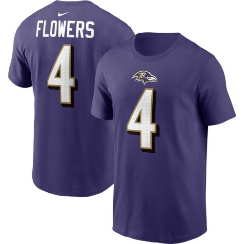 Nike Men's Baltimore Ravens Zay Flowers #4 Black T-Shirt | Dick's