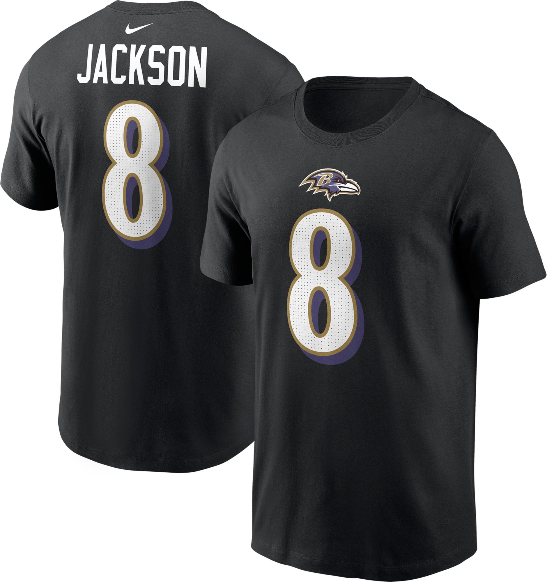 Nike Men's Baltimore Ravens Lamar Jackson #8 Black T-Shirt product image