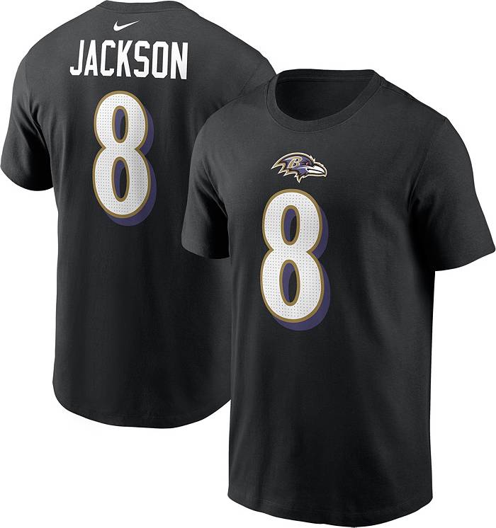 Nike Men's Baltimore Ravens Lamar Jackson #8 Black T-Shirt