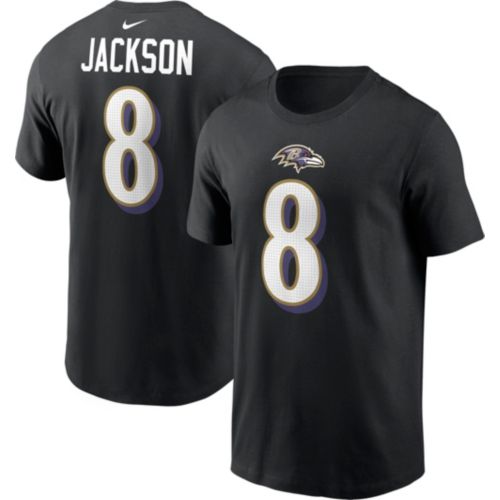 Nike Men's Baltimore Ravens Purple Lamar Jackson #8 T-Shirt