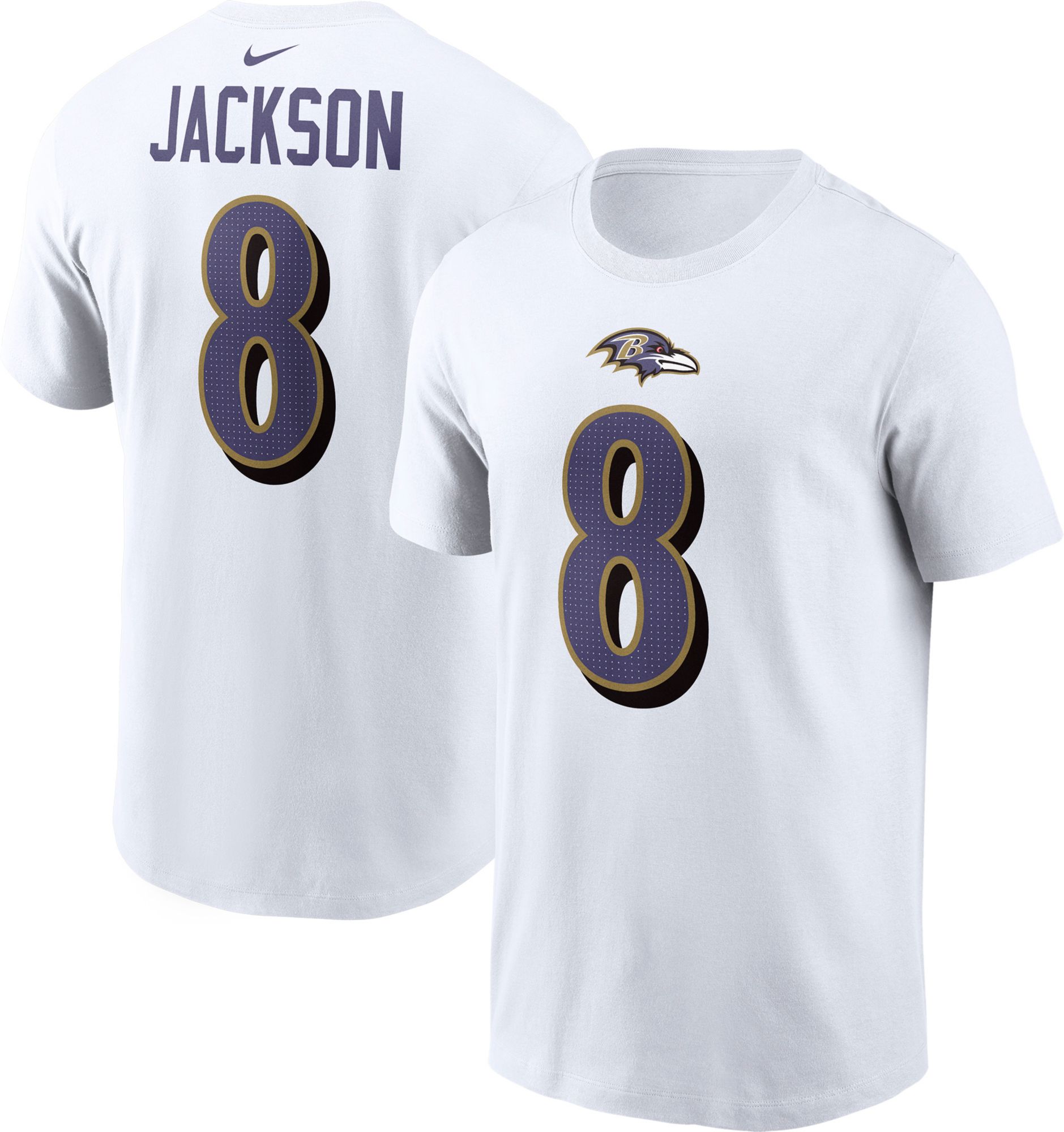 Nike Men's Baltimore Ravens Lamar Jackson #8 White T-Shirt product image