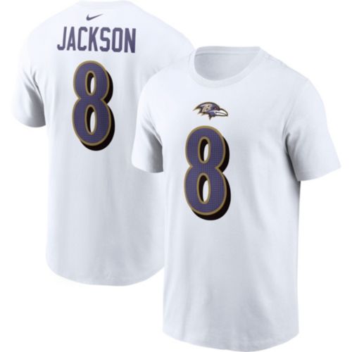 Nike Men's Baltimore Ravens White Lamar Jackson #8 T-Shirt