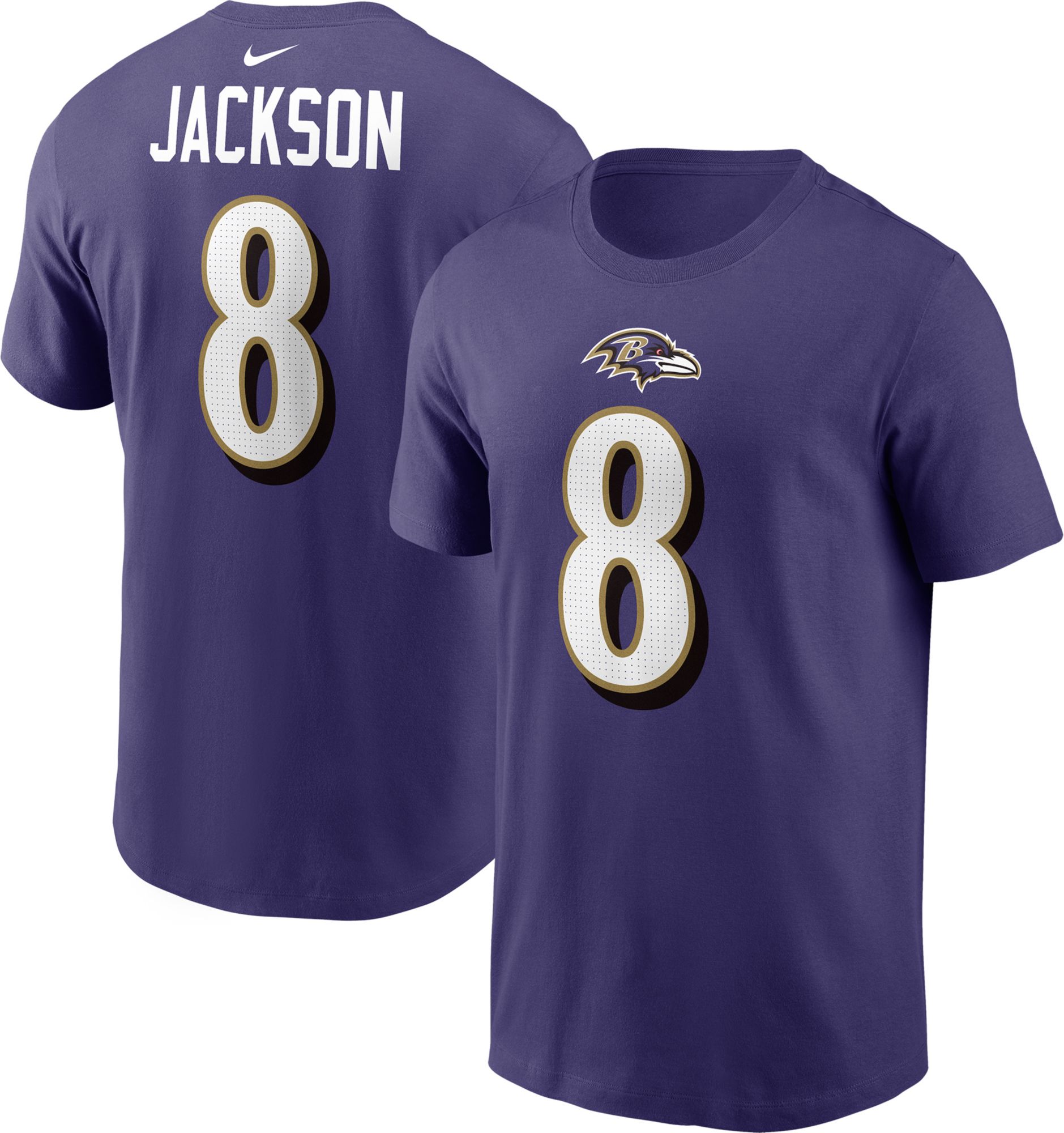 Nike Men's Baltimore Ravens Lamar Jackson #8 Purple T-Shirt product image