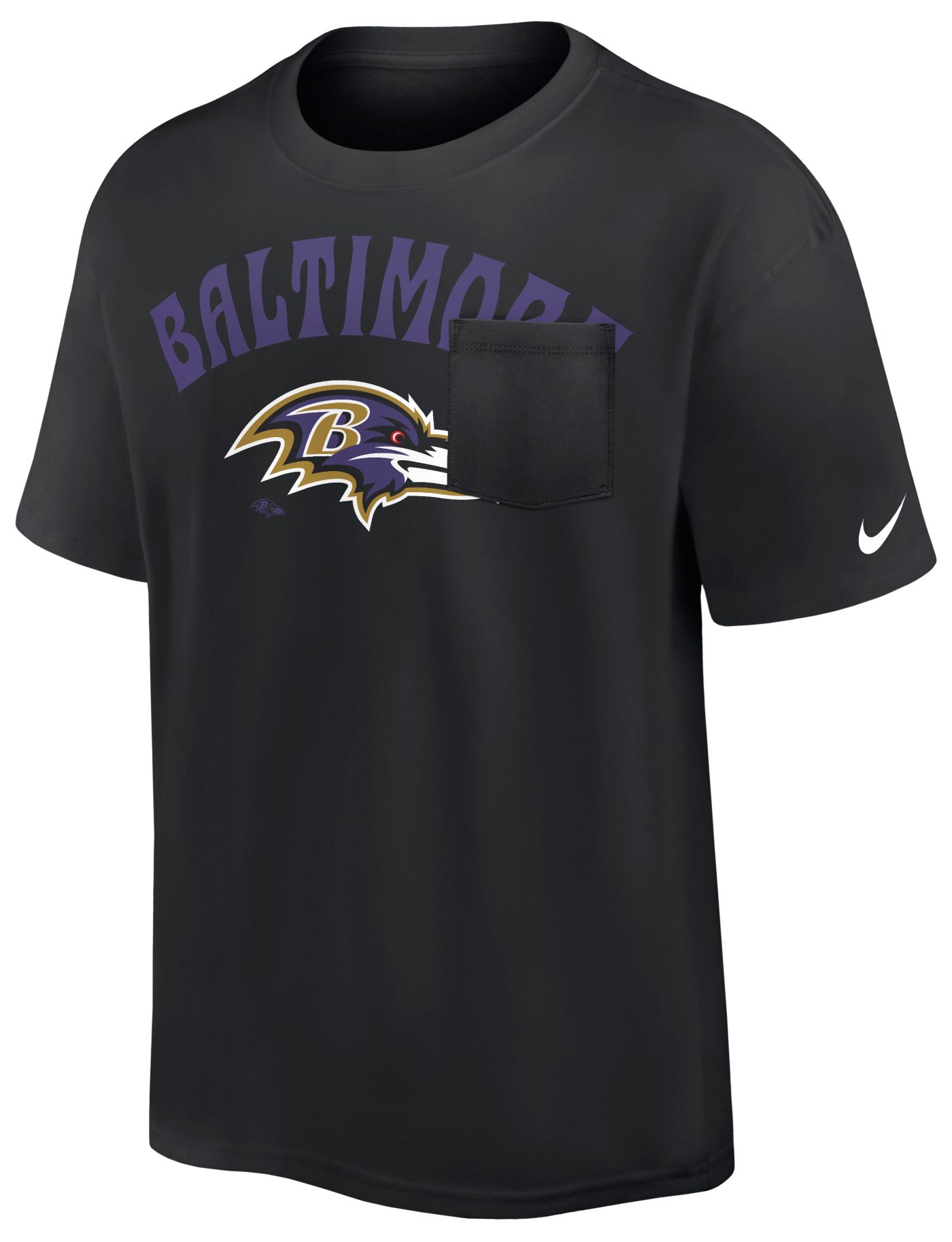 Nike Men's Baltimore Ravens Rewind 90 Pocket Black T-shirt 