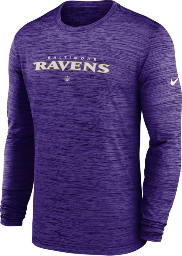 Nike Men's Baltimore Ravens Sideline Velocity Purple Long Sleeve T-Shirt