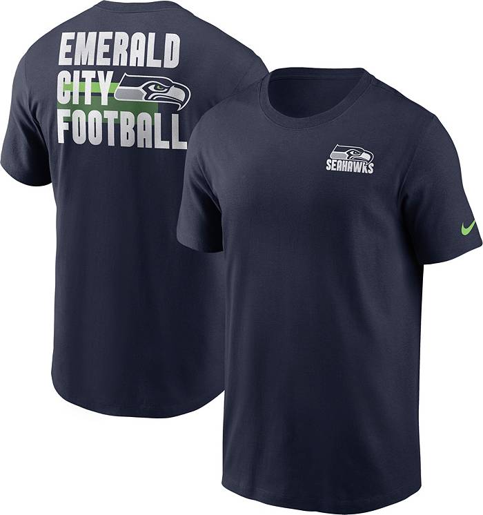 Nike Men's Seattle Seahawks Blitz Back Slogan Navy T-Shirt