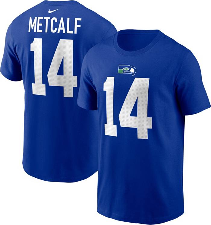 Nike Men's Seattle Seahawks DK Metcalf #14 Throwback Blue T-Shirt