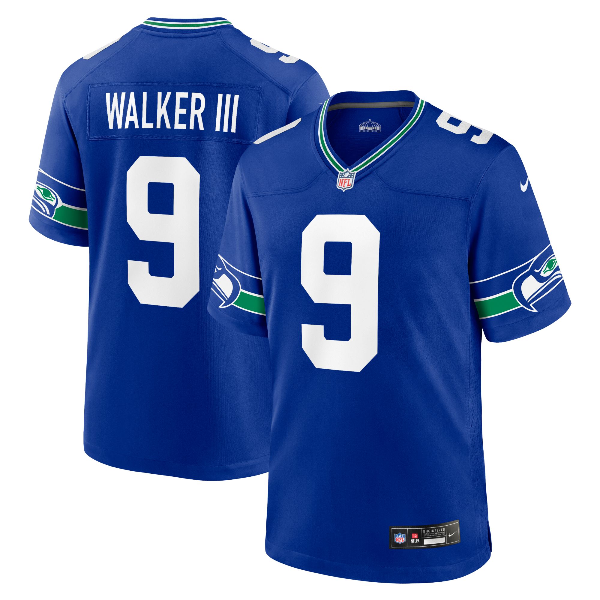 Nike Men's Seattle Seahawks Kenneth Walker III #9 Alternate Royal Game Jersey product image