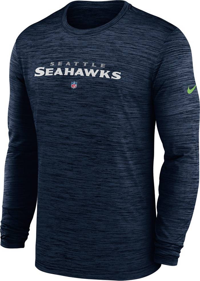 Nike Men's Seattle Seahawks Sideline Velocity Navy Long Sleeve T-Shirt