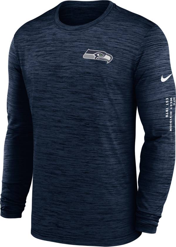 Nike Men's Seattle Seahawks Sideline Alt Navy Velocity Long Sleeve T ...