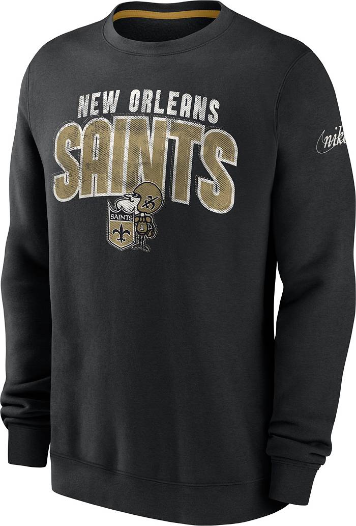 Nike Men's New Orleans Saints Rewind Shout Black Crew Sweatshirt